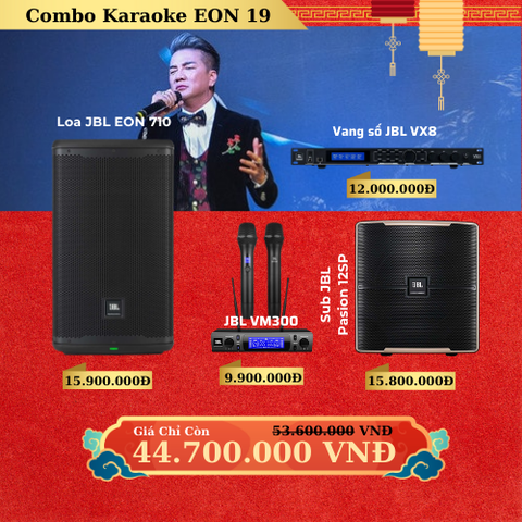 Dàn Loa JBL EON 710, Vang JBL VX8, Mic JBL VM300, Sub JBL Pasion 12SP