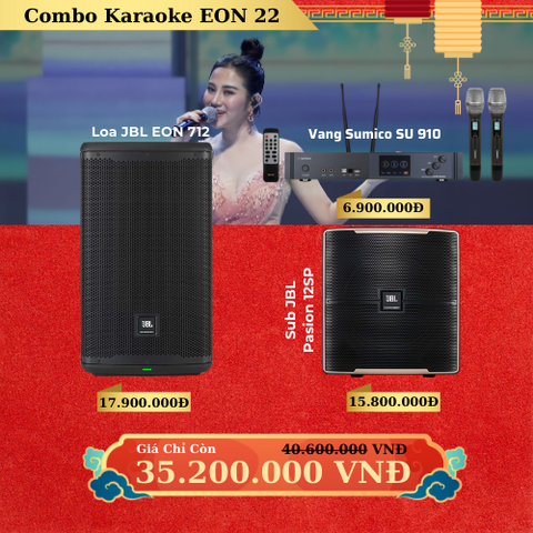 Dàn Loa JBL EON 712, Vang tích hợp Sumico SU 910, Sub JBL Pasion 12SP