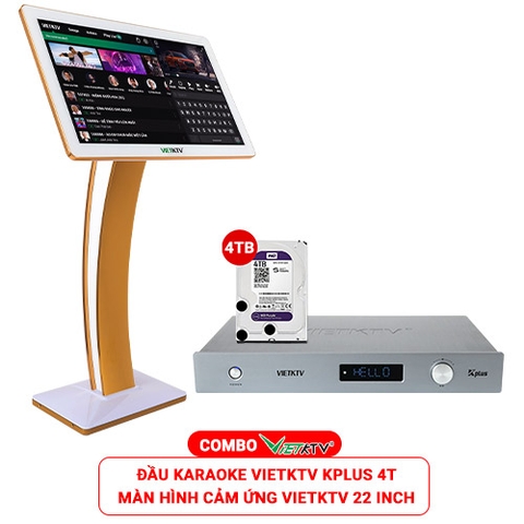 Combo Đầu Việt KTV K-Plus 4T + Màn Việt KTV Led RGB 22 inch