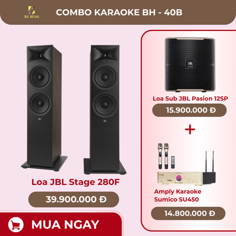Loa JBL Stage 280F, Amply Karaoke  Sumico SU450, Loa Sub JBL Pasion 12SP