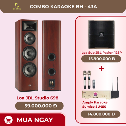 Loa JBL Studio 698, Amply Karaoke  Sumico SU450, Loa Sub JBL Pasion 12SP