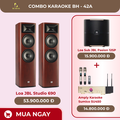 Loa JBL Studio 690, Amply Karaoke  Sumico SU450, Loa Sub JBL Pasion 12SP