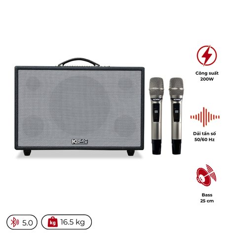Loa Xách Tay Acnos CS3600 (Bass 25cm, 200W, Bluetooth 5.0)