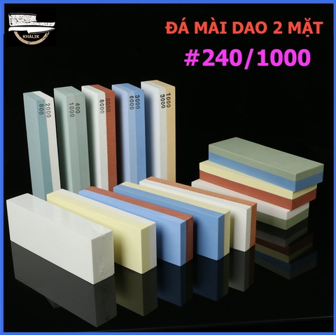 Đá mài dao kéo 2 mặt độ nhám 240/1000 bằng đá corundum siêu cứng - Đá mài KHALIK