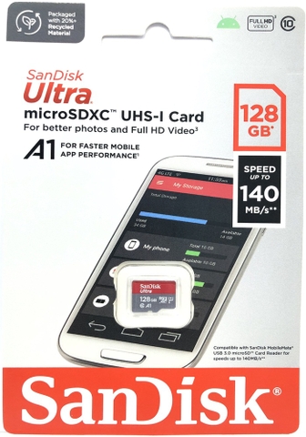 Thẻ Nhớ MicroSDXC SanDisk Ultra A1 128GB 140MB/s Chính Hãng