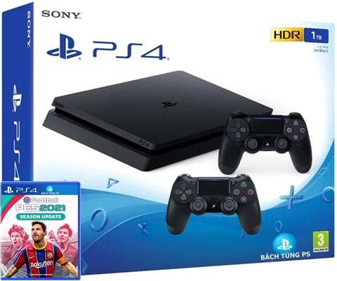 Máy Sony Ps4 Slim 1Tb Tặng Tay Cầm Kèm Pes 21 Chính Hãng CUH 2218B