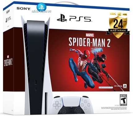 Máy Chơi Game Sony PS5 Standard Bundle Spider Man 2 Chính Hãng BH 24 Tháng