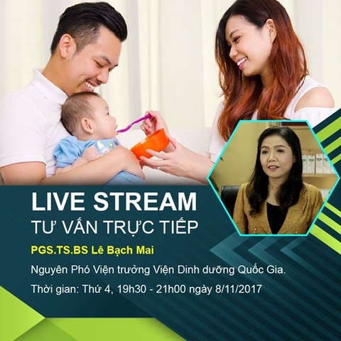 Livestream tư vấn trực tuyến với chuyên gia sức khỏe cho trẻ nhỏ trong studio Hà Nội