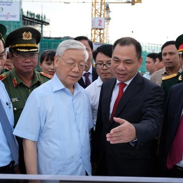 Ghi hình sự kiện Tổng Bí thư Nguyễn Phú Trọng thăm Dự án VinFast - Hải Phòng
