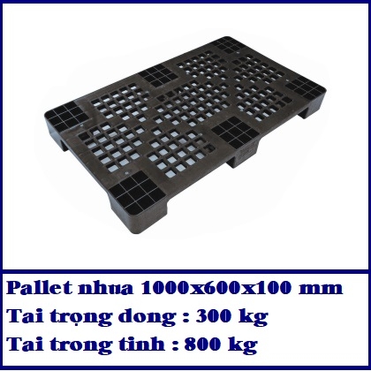 PALLET NHỰA 1000X600X100 MM MÀU ĐEN