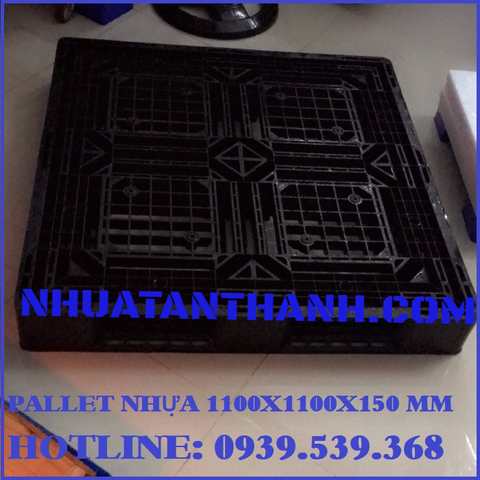 PALLET NHỰA 1100X1100X150 MM MÀU ĐEN