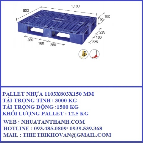 PALLET NHỰA 1103X803X150 MM