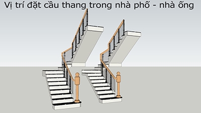 3 cách bố trí cầu thang trong nhà phố hiện nay