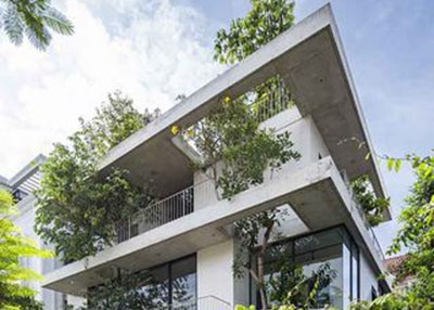 Mẫu thiết kế nhà chậu xếp tầng ngập tràn màu xanh thiên nhiên