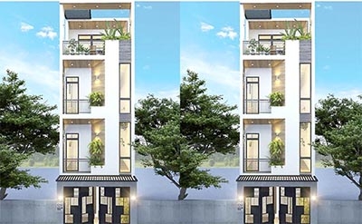 Thiết kế nhà phố 4 tầng 4x19m