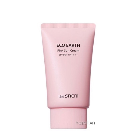 Kem chống nắng The Saem Eco Earth Power Pink Sun Cream - Hồng