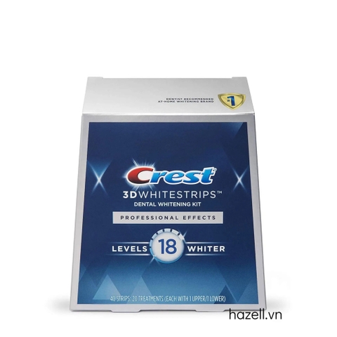 Miếng dán trắng răng Crest 3D Whitestrips Professional Effects Levels 18 Whiter