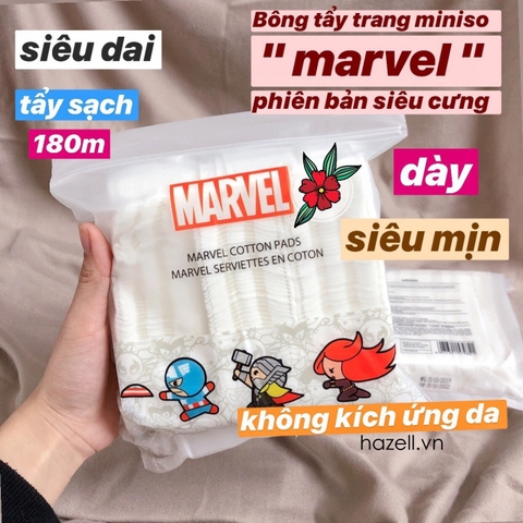 Bông tẩy trang Miniso Marvel - 180 miếng