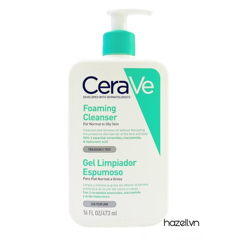 Sữa rửa mặt cho da dầu CeraVe Foaming Cleanser For Normal To Oily Skin (Nội địa Pháp)
