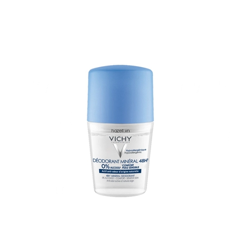 Lăn khử mùi Vichy Deodorant Mineral 48h (50ml) - Xanh dương (trong suốt)