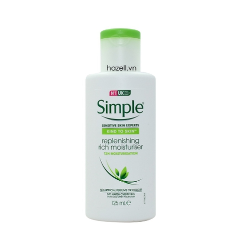 Sữa dưỡng Simple replenishing rich moisturiser 125ml