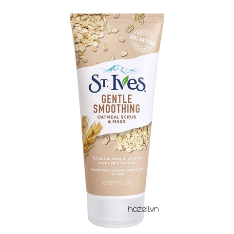 Tẩy da chết ST.Ives Nourished & Smooth Oatmeal Scrub + Mask - Tuyp 170g - ( Yến Mạch )