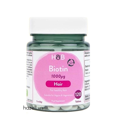 Viên Uống Chống Rụng, Kích Thích Mọc Tóc Holland & Barrett Biotin 1000mg - 120 viên