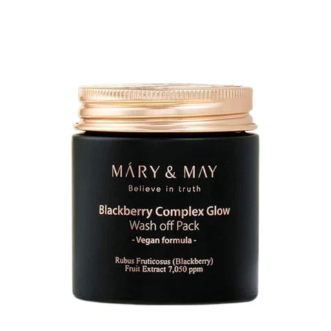 Mặt nạ đất sét dưỡng da chiết xuất mâm xôi Mary&May Blackberry Complex Glow Wash Off Pack 125g