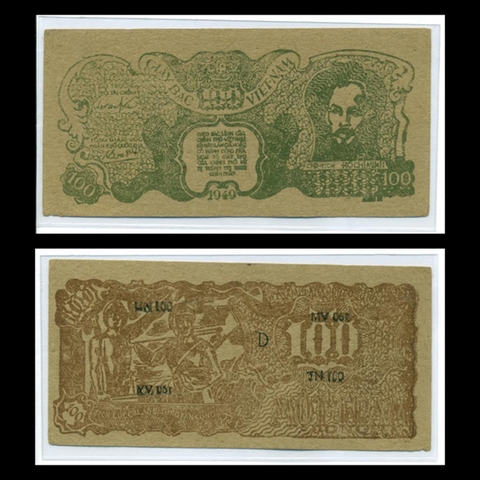 100 Đồng 1949 Chuẩn bị tổng phản công (màu xanh lá) Việt Nam Dân Chủ Cộng Hòa