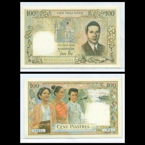 100 piastres, Ba cô gái - Vua Bảo Đại 1953 Đông Dương