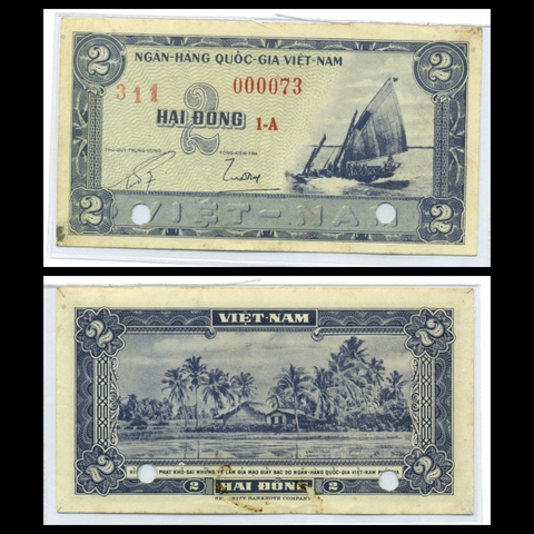 2 đồng 1955 Việt Nam Cộng Hòa- Bản mẫu