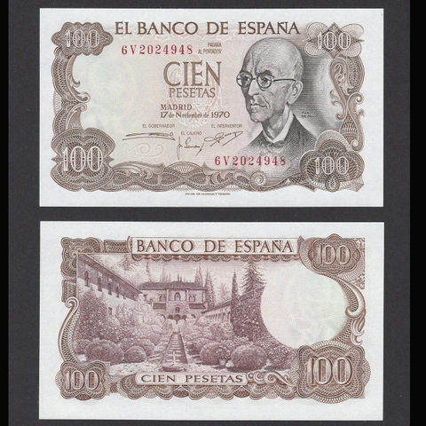 Spain (Tây Ban Nha) 100 pesetas 1970