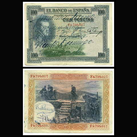 Spain (Tây Ban Nha) 100 pesetas 1925