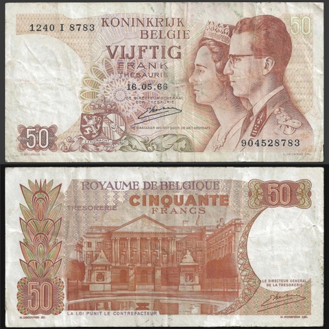 Belgium (Bỉ) 50 francs 1966