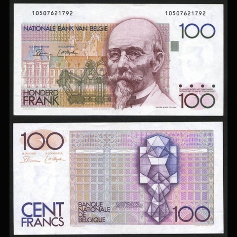 Belgium (Bỉ) 100 francs 1978-81