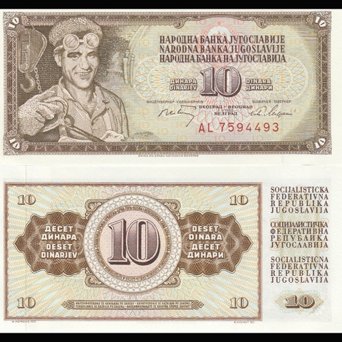 Yugoslavia (Nam Tư) 10 dinara 1968