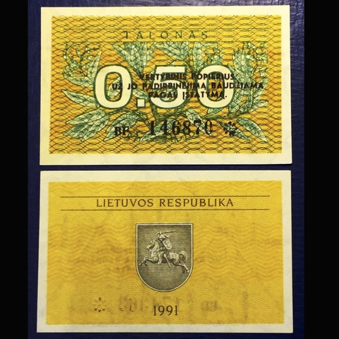Lithuania 0.50 tanolas 1991