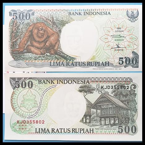 Tiền con khỉ 500 Rupiah của nước Indonesia