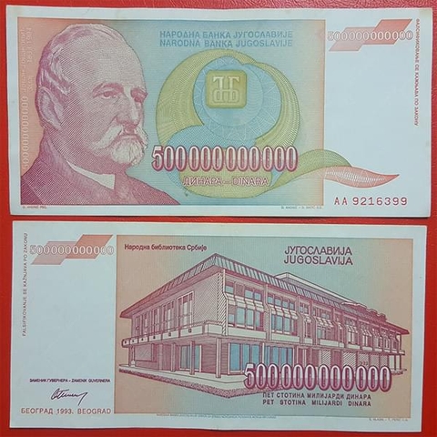 Tiền Nam Tư 500 Tỷ Dinara