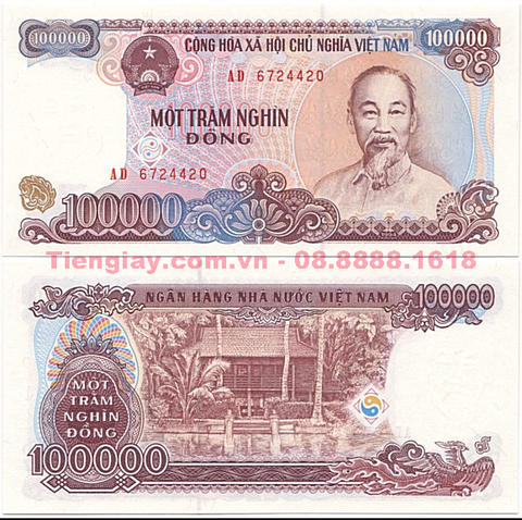100.000 đồng cotton,  Nhà sàn Hồ Chủ Tịch 1992 XHCN
