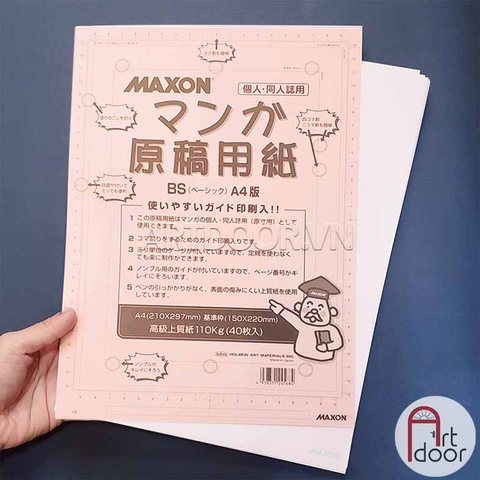 Giấy vẽ truyện tranh HOLBEIN Maxon Manga mỏng 110~135gsm (vân mịn)