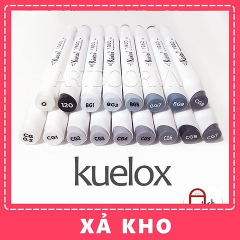 Bút Marker KUELOX hai đầu cây lẻ (full) - [xả kho]