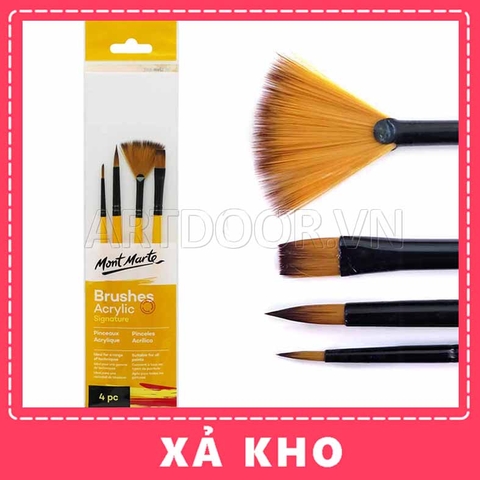 Bộ cọ vẽ Acrylic MONT MARTE Gallery 4 cây (HS0010) - [xả kho]