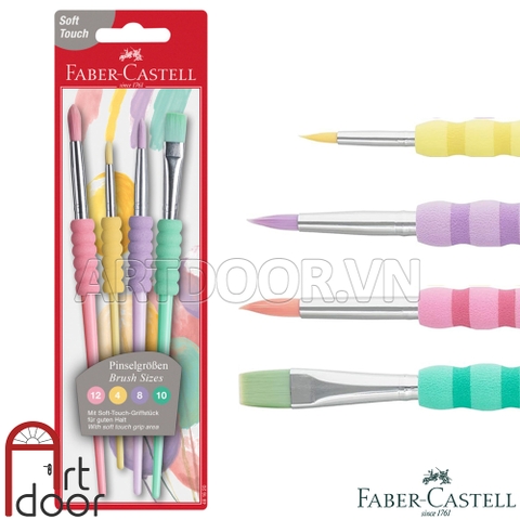 Bộ cọ vẽ màu nước FABER CASTELL Grip Pastel (4 cây)