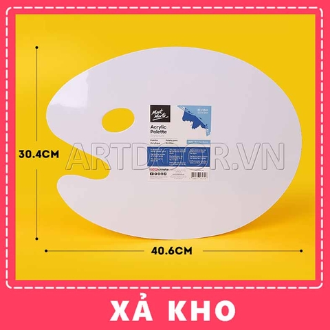 Khay Bảng pha màu Acrylic MONT MARTE Oval bằng Nhựa (palette) - [xả kho]