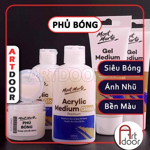 PK Phủ Bóng màu Acrylic MONT MARTE Gloss kháng nước, bền màu, custom áo, tô tượng, đất sét, số hoá