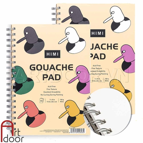 Sổ vẽ màu gouache MIYA HIMI Pad Bird mỏng 160gsm (vân mịn) - 18*25cm (32 tờ)