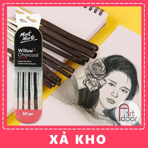 Than cành MONT MARTE Willow Charcoal 10 cây (hộp thiếc) - [xả kho]