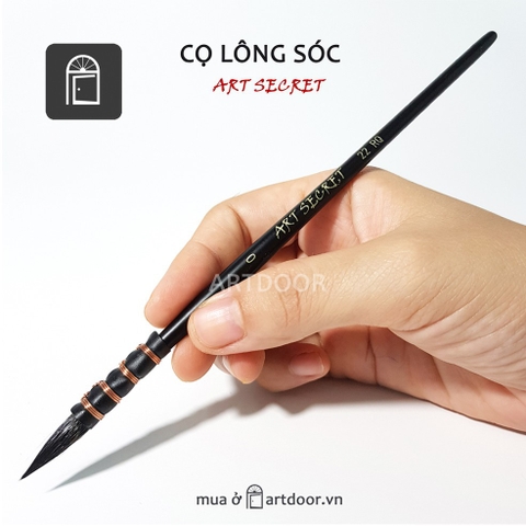 Cọ vẽ đầu Mop màu nước ART SECRET lông Sóc cán Đen (22RQ)