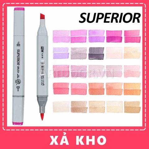 Bút Marker SUPERIOR hai đầu cây lẻ (full) - [xả kho]